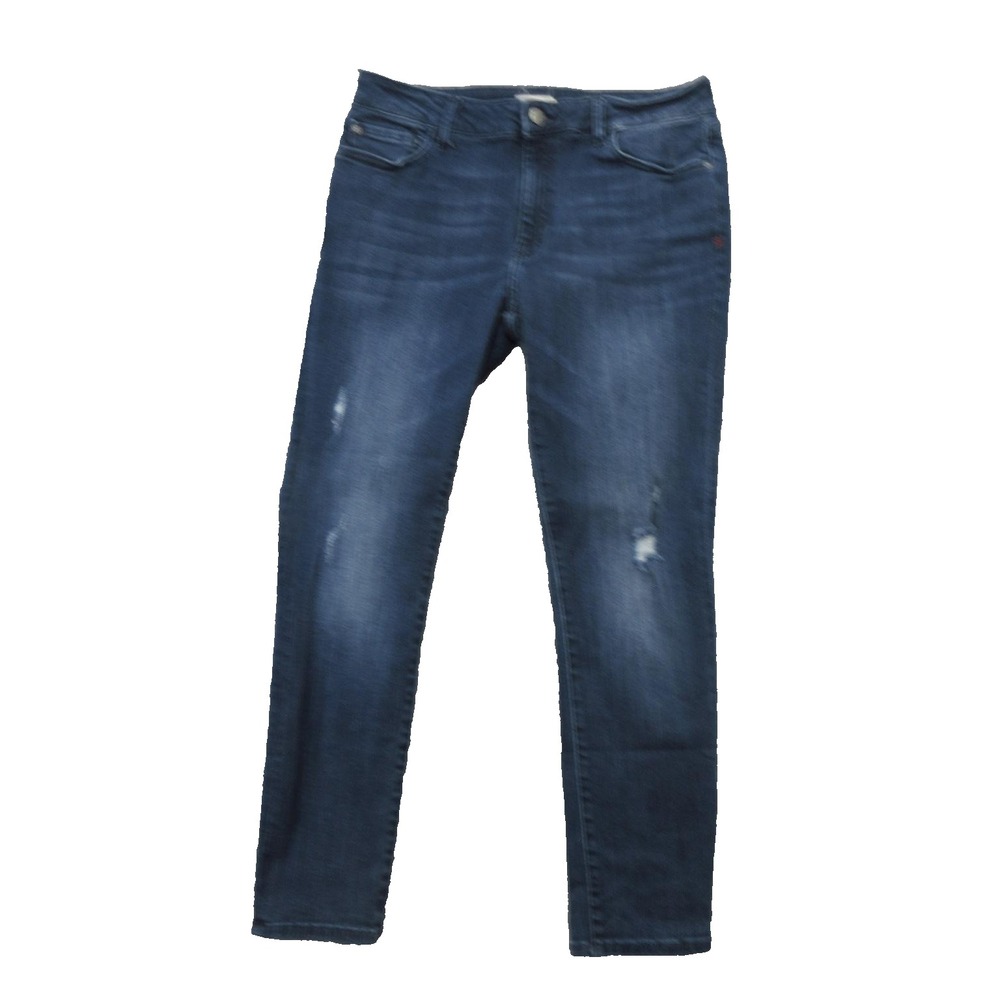 Warp + Weft Jeans Womens 31x28 Blue JFK New York City Skinny Anderson Distressed